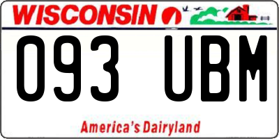 WI license plate 093UBM