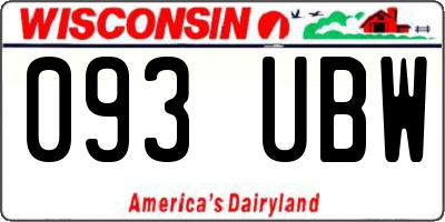 WI license plate 093UBW