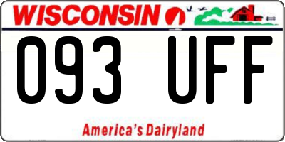 WI license plate 093UFF