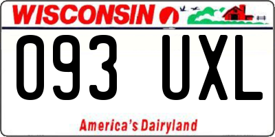 WI license plate 093UXL