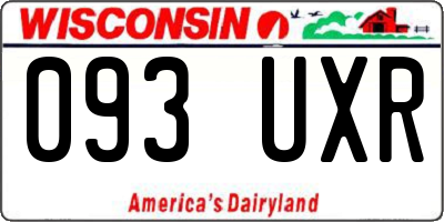 WI license plate 093UXR