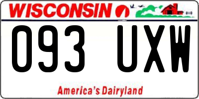 WI license plate 093UXW