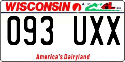 WI license plate 093UXX