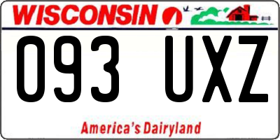 WI license plate 093UXZ