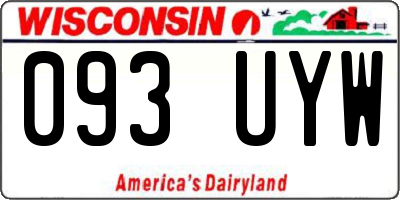 WI license plate 093UYW