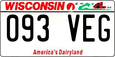WI license plate 093VEG