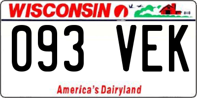 WI license plate 093VEK