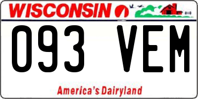 WI license plate 093VEM