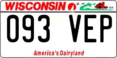 WI license plate 093VEP