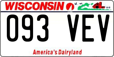 WI license plate 093VEV