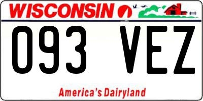 WI license plate 093VEZ