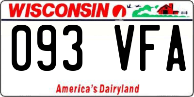 WI license plate 093VFA