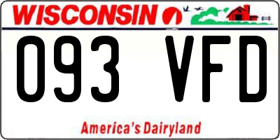 WI license plate 093VFD