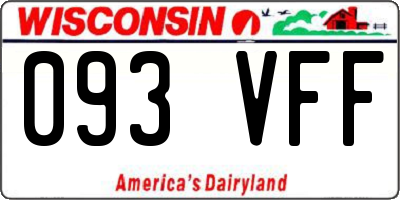 WI license plate 093VFF