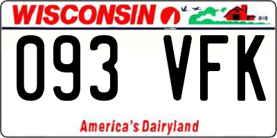 WI license plate 093VFK