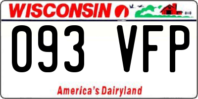 WI license plate 093VFP