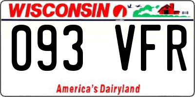 WI license plate 093VFR