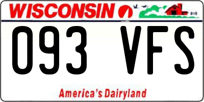 WI license plate 093VFS