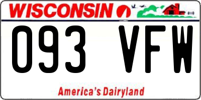 WI license plate 093VFW