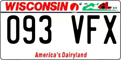 WI license plate 093VFX