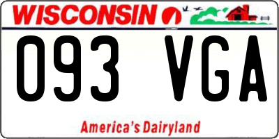 WI license plate 093VGA