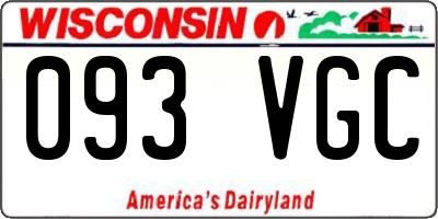 WI license plate 093VGC