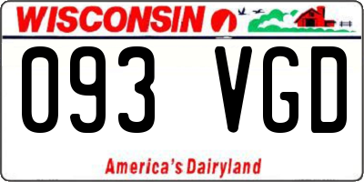 WI license plate 093VGD