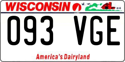 WI license plate 093VGE