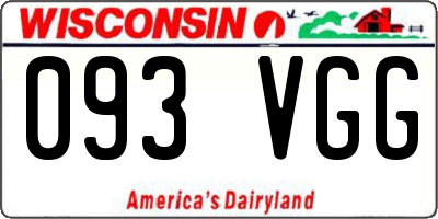 WI license plate 093VGG