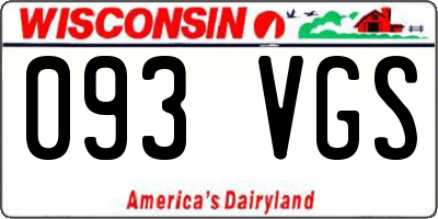 WI license plate 093VGS