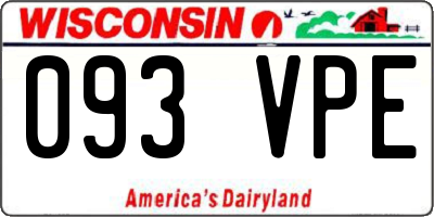WI license plate 093VPE