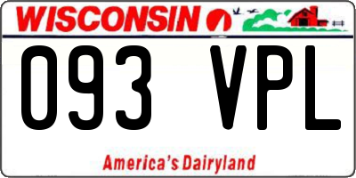 WI license plate 093VPL