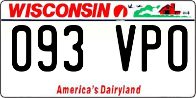 WI license plate 093VPO