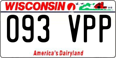 WI license plate 093VPP