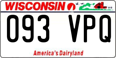 WI license plate 093VPQ