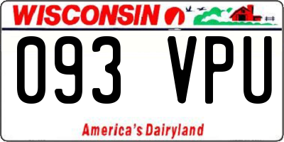 WI license plate 093VPU