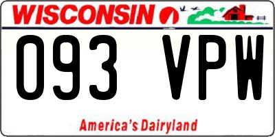 WI license plate 093VPW