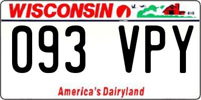 WI license plate 093VPY