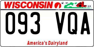 WI license plate 093VQA