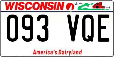WI license plate 093VQE