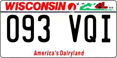 WI license plate 093VQI
