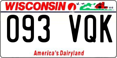WI license plate 093VQK