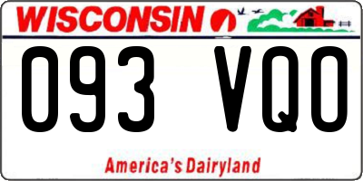 WI license plate 093VQO