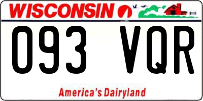WI license plate 093VQR