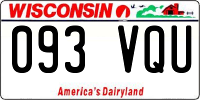 WI license plate 093VQU