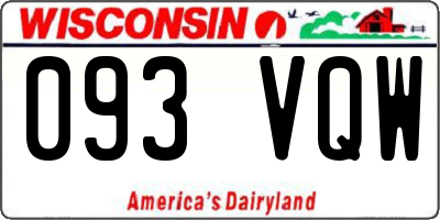 WI license plate 093VQW