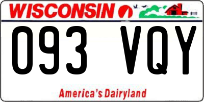 WI license plate 093VQY