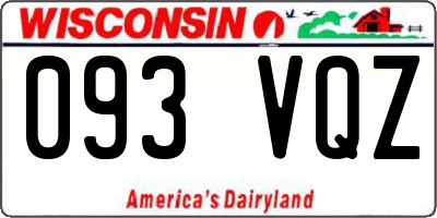 WI license plate 093VQZ