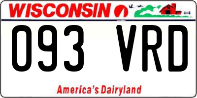 WI license plate 093VRD