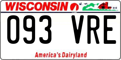 WI license plate 093VRE